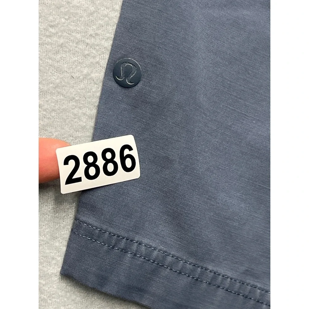 Lululemon Commission Shorts Mens 34 Blue Gray Technical Chino Golf 9 Inseam